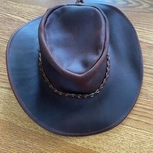 Genuine Leather Western Cowboy/Cowgirl Hat Size S Color Brown